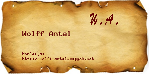 Wolff Antal névjegykártya